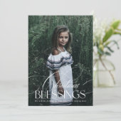 Elegante Script Weihnachts-Weihnachtskarte Einladung (Stehend Vorderseite)