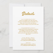 Elegante Script White and Gold Calligraphy Wedding Einladung (Rückseite)