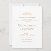 Elegante Script White Gold Moslem Engagement Party Einladung (Vorderseite)