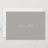 Elegante Script White & Gray Probe Dinner Card Dankeskarte (Vorderseite)
