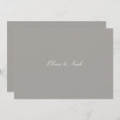 Elegante Script White & Gray Probe Dinner Card Dankeskarte (Vorne/Hinten)