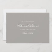 Elegante Script White & Gray Probe Dinner Card Dankeskarte (Vorderseite)