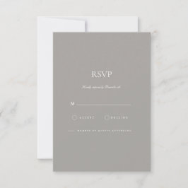 Elegante Script White & Gray RSVP-Karte RSVP Karte