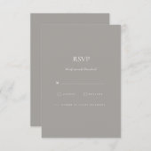 Elegante Script White & Gray RSVP-Karte RSVP Karte (Vorne/Hinten)