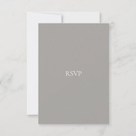 Elegante Script White & Gray RSVP-Karte RSVP Karte