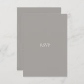 Elegante Script White & Gray RSVP-Karte RSVP Karte (Vorne/Hinten)