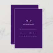 Elegante Script-White & Lila RSVP-Karte RSVP Karte (Vorne/Hinten)