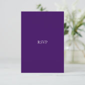 Elegante Script-White & Lila RSVP-Karte RSVP Karte (Stehend Vorderseite)