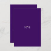 Elegante Script-White & Lila RSVP-Karte RSVP Karte (Vorne/Hinten)