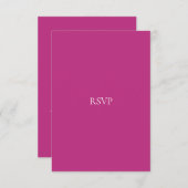 Elegante Script White & Magenta RSVP-Karte RSVP Karte (Vorne/Hinten)