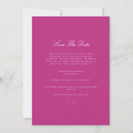 Elegante Script white & Magenta Save the Date Card Ankündigung