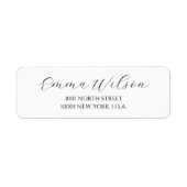 Elegante Script White Rücksendeadressen-Aufklebers (Vorne)