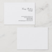 Elegante Script White Schlicht Chubby Business Car Visitenkarte (Vorne/Hinten)