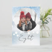 Elegante Script Winter-Schneeflocken-Tischnummer Einladung (Stehend Vorderseite)