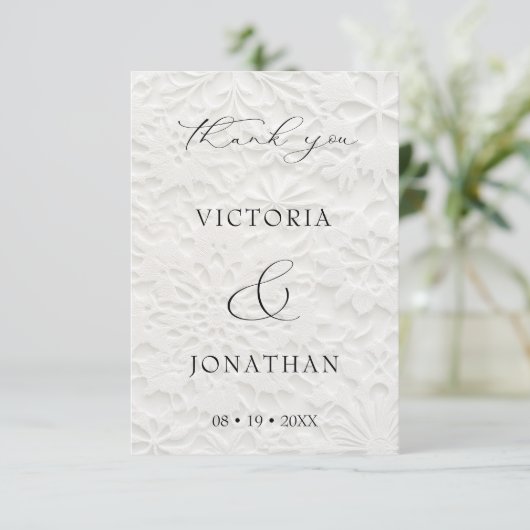 Elegante Script Winter Wedding Dankeskarte (Stehend Vorderseite)
