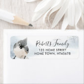 Elegante Script Winter Woodland Bird-Adresse (Insitu)