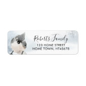 Elegante Script Winter Woodland Bird-Adresse (Vorne)