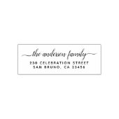 Elegante Script-Wirbel Familienname-Rücksendeadres Permastempel (Design)