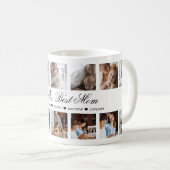 Elegante Script World's Best Mama Foto Collage Kaffeetasse (VorderseiteRechts)
