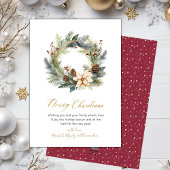 Elegante Script Wreath Greenerity Weihnachtskarte Feiertagskarte