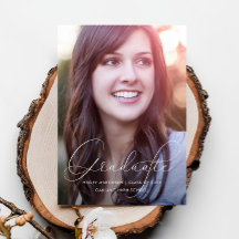 Elegante Script Yellow Foto Graduation Party