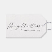 Elegante Script zeitgenössisch frohe Weihnachten Geschenkanhänger (Vorderseite (Horizontal))
