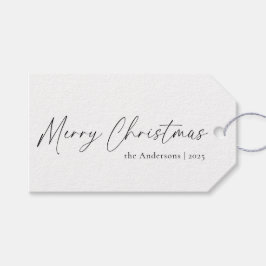 Elegante Script zeitgenössisch frohe Weihnachten Geschenkanhänger