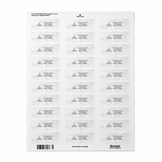 Elegante Scroll Address Labels (Vorne)