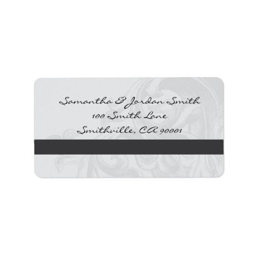 Elegante Scroll Address Labels Adressaufkleber (Vorne)
