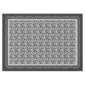 Elegante Scroll Damask Schwarz/Weiß Tischdecke (Vorderseite (Horizontal))