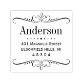 Elegante Scroll Frame-Rücksendeadresse Permastempel (Design)
