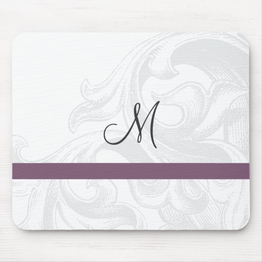 Elegante Scroll Monogram Mousepads (Vorne)