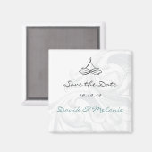 Elegante Scroll Save the Date Hochzeitsmagenten Magnet (Vorderseite/Rückseite)