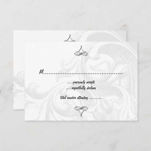 Elegante Scroll Wedding RSVP Cards (Vorne/Hinten)