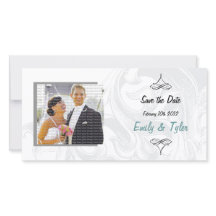 Elegante Scroll Wedding Save the Date-Fotokarten