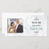 Elegante Scroll Wedding Save the Date-Fotokarten Save The Date (Vorne/Hinten)