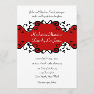 Elegante Scrolls Hochzeit Einladung