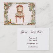 Elegante Scrolls & Pink Roses & Teacup Visitenkarte (Vorne/Hinten)
