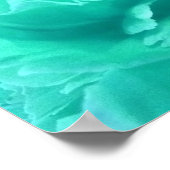 Elegante Sea Green und Blue Floral Art Poster (Ecke)