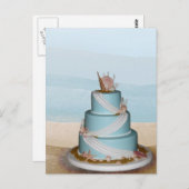 Elegante Sea Muschel Hochzeitstorte Postkarte (Vorne/Hinten)