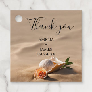 Elegante Sea Waves Sand Beach Hochzeit Geschenkanhänger
