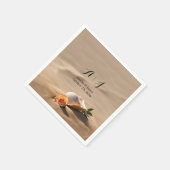 Elegante Sea Waves Sand Beach Hochzeit Serviette (Ecke)