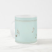 Elegante Seafoam Embossed Musiknote Piano Sänger Mattglastasse (Vorderseite Links)