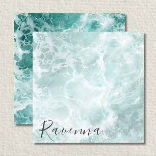 Elegante Seafoam-Silber-Hochzeit mit individuellem Mitteilungskarte