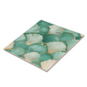 Elegante Seashell & Gold Keramik Tile Fliese (Seite)