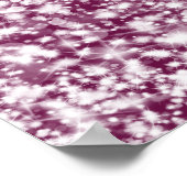 Elegante Seating Chart Star Sparkle Berry Poster (Ecke)