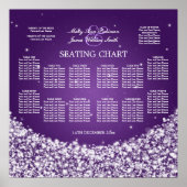 Elegante Seating Chart Star Sparkle Lila Poster (Vorne)