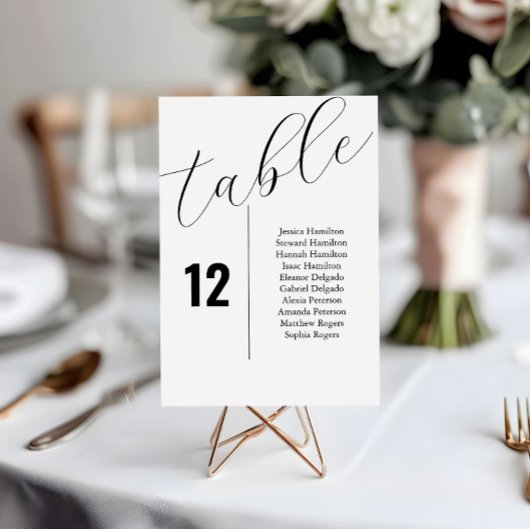 Elegante Seating Tischnummer Chart Cards