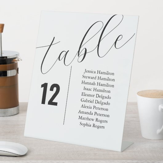 Elegante Seating Tischnummer Chart Cards Sockelschild (In Situ)