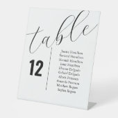 Elegante Seating Tischnummer Chart Cards Sockelschild (Vorderseite)
